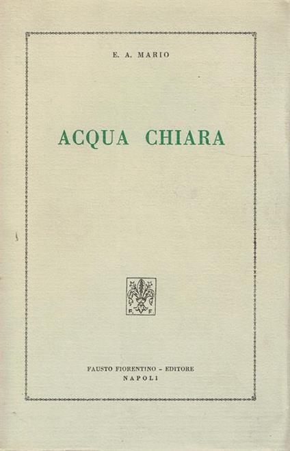Acqua chiara - E. A. Mario - copertina