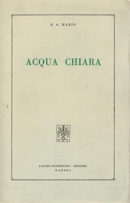 Acqua chiara - E. A. Mario - copertina