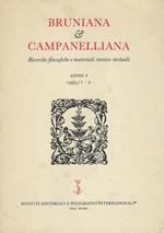 Bruniana & Campanelliana. Ricerche filosofiche e materiali storico-testuali. Anno I, 1995, 1/2