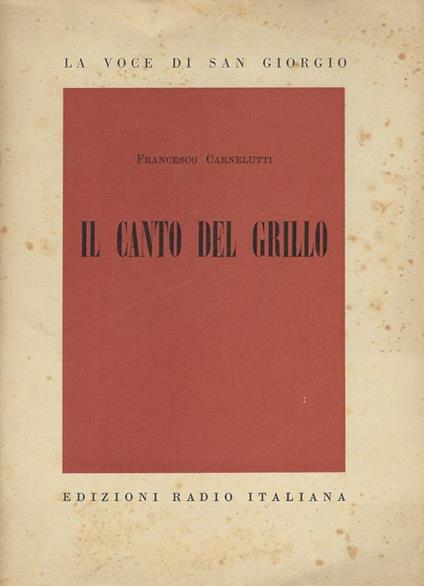 Il canto del grillo - Francesco Carnelutti - copertina