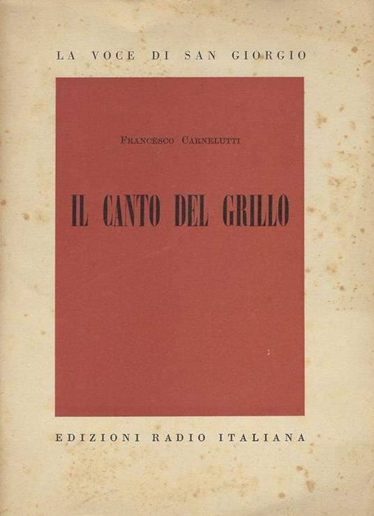 Il canto del grillo - Francesco Carnelutti - copertina