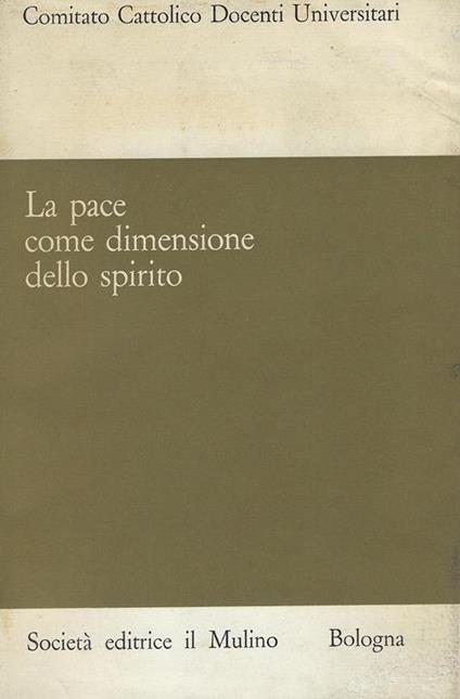 La pace come dimensione dello spirito - copertina
