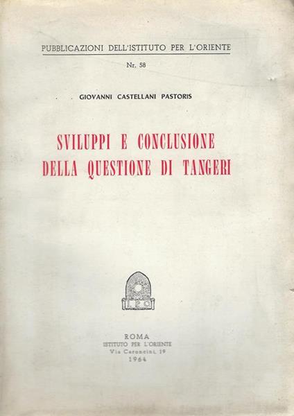 Sviluppi e conclusione della questione di Tangeri - copertina