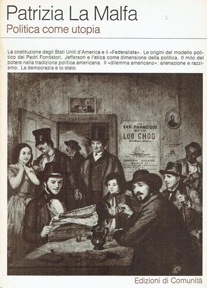 Politica come utopia - Patrizia La Malfa - copertina