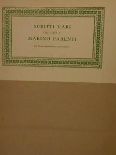 Contributi alla Bibioteca Bibliografica Italica diretta da Marino Parenti, Volume nono. SCRITTI VARI DEDICATI A MARINO PARENTI per il suo sessantesimo anniversario - Giovanni Semerano - copertina