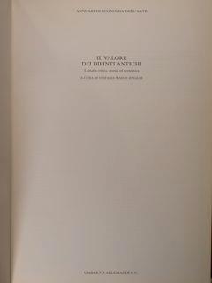 Il valore dei dipinti antichi. L'analisi critica, storica ed economica. Anno 1985 - Stefania Mason Rinaldi - copertina