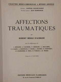 Affections traumatiques di :Merle D'Aubigné Robert - copertina