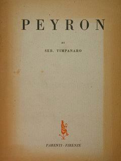 Peyron - Sebastiano Timpanaro - copertina