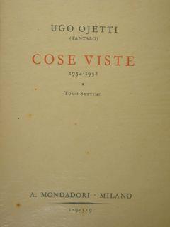 Cose viste. 1934-1938. Tomo settimo - Ugo Ojetti - copertina