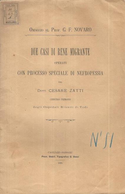 Due casi di Rene Migrante operati con processo speciale di Nefropessia - copertina
