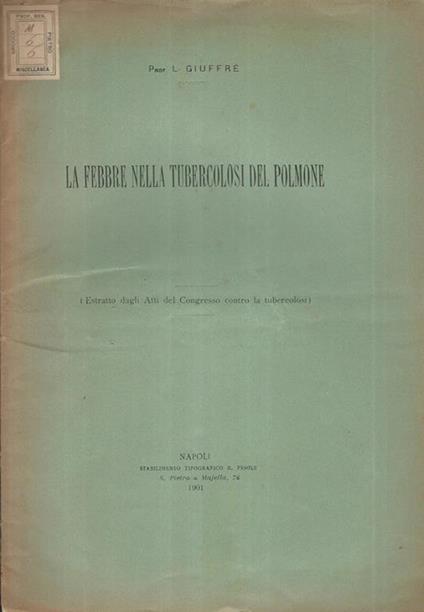 La febbre nella tubercolosi del polmone - copertina