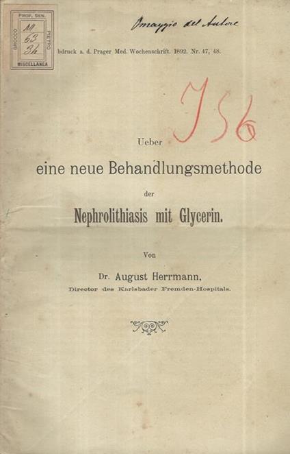 Nephrolithiasis mit Glycerin. Eine neue Behandlungsmethode - copertina