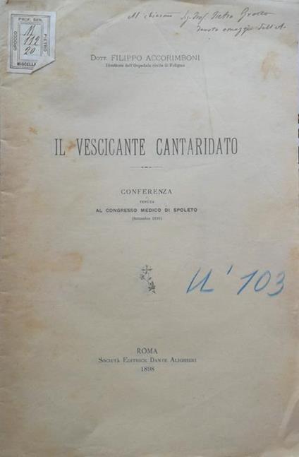 Il vescicante cantaridato - copertina