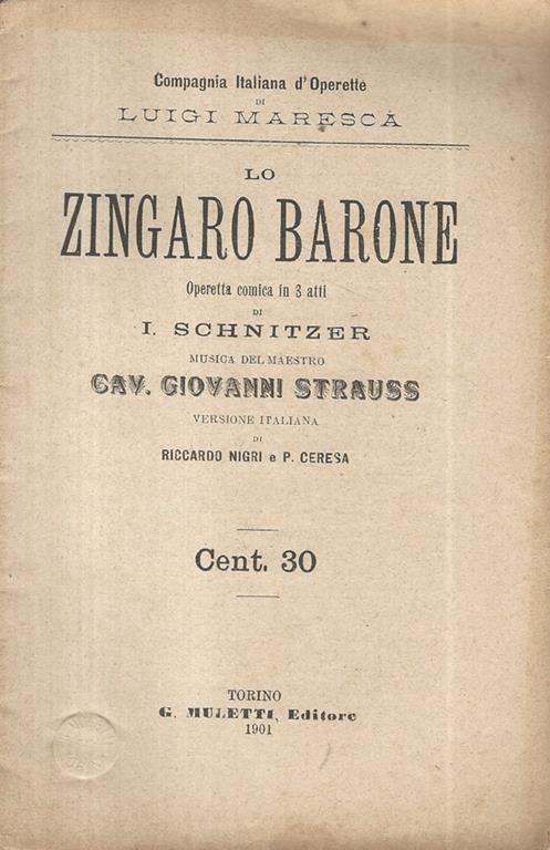 Lo zingaro barone - copertina