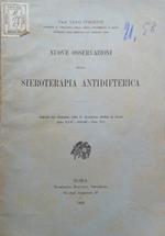 Nuove osservazioni sulla sieroterapia antidifterica