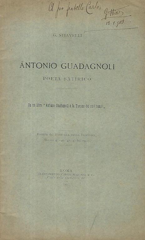 Antonio Guadagnoli Poeta Satirico - copertina