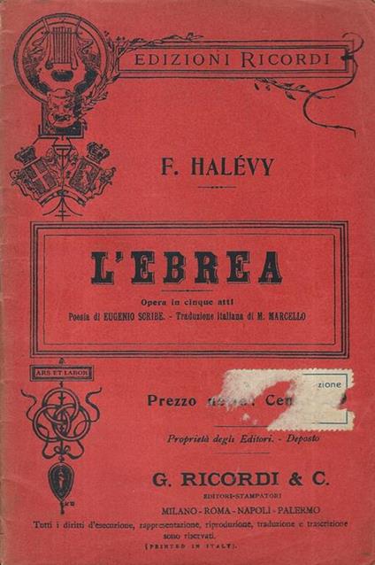 L' ebrea - copertina