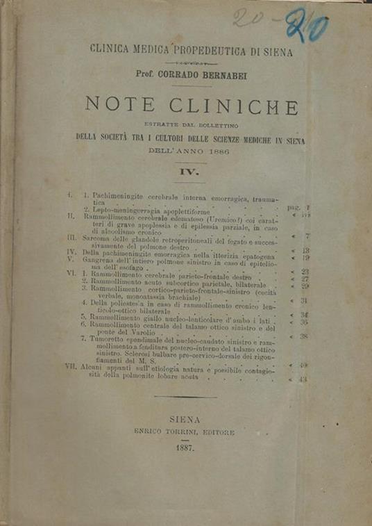 Note cliniche - copertina