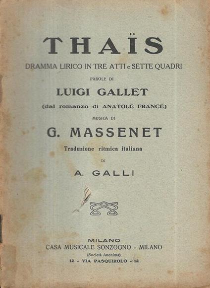 Thais - copertina