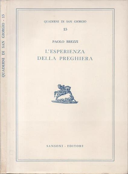 L' esperienza della preghiera - Paolo Brezzi - copertina