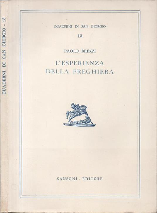 L' esperienza della preghiera - Paolo Brezzi - copertina