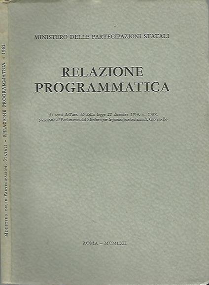 Relazione programmatica - copertina