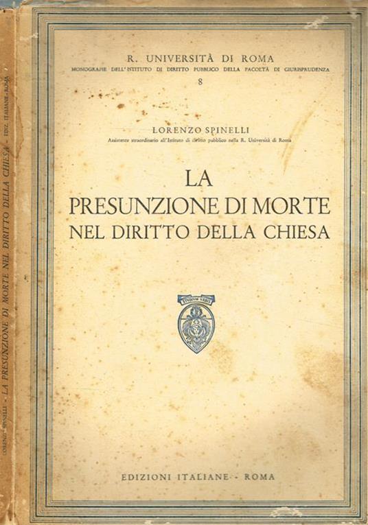 La presunzione di morte nel diritto della Chiesa - Lorenzo Spinelli - copertina
