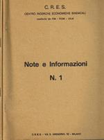 C.R.E.S. Note e informazioni n.1, n.2-3. Bimensile del CRES