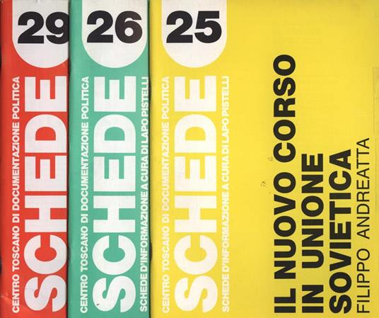 Schede Anno III n. 25 - 26 - 29 - copertina