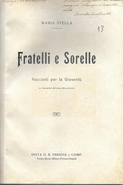 Fratelli e sorelle. Racconti per la gioventù - Maria Stella - copertina