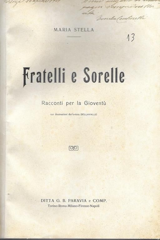 Fratelli e sorelle. Racconti per la gioventù - Maria Stella - copertina