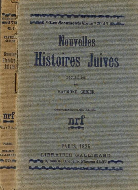 Nouvelles Histoires Juives - Raymond Geiger - copertina