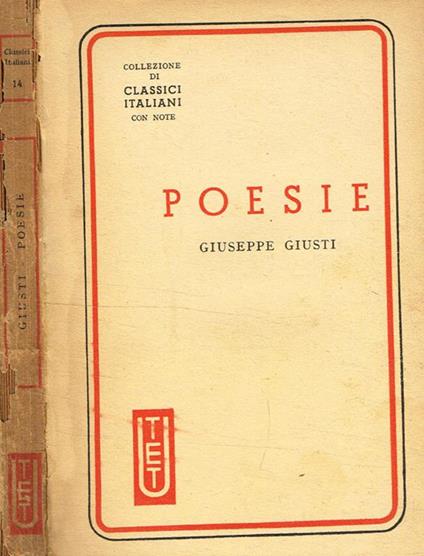 Poesie - Giuseppe Giusti - copertina