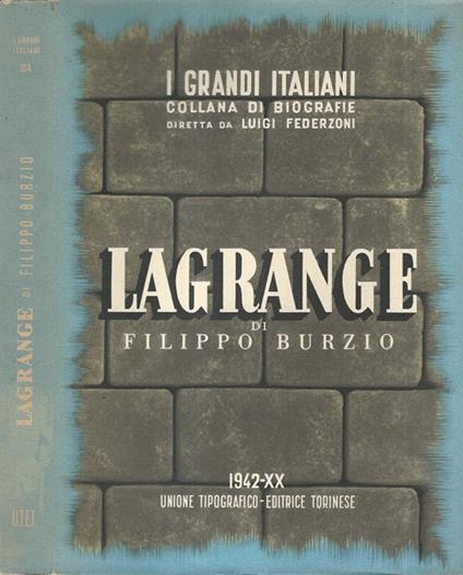 Lagrange - Filippo Burzio - copertina