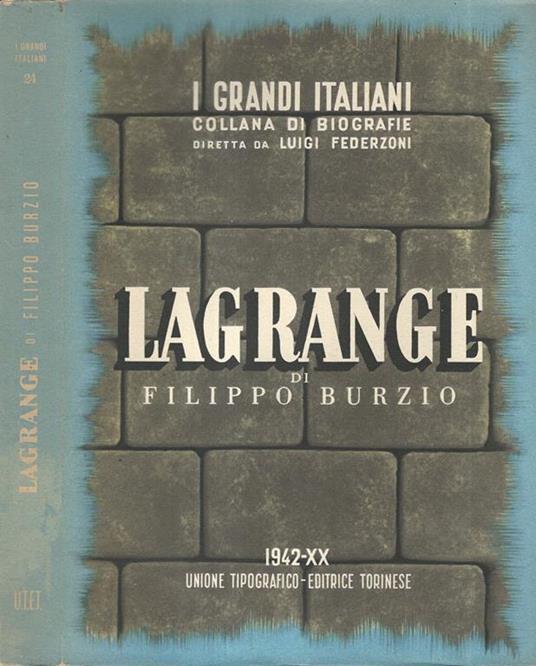 Lagrange - Filippo Burzio - copertina