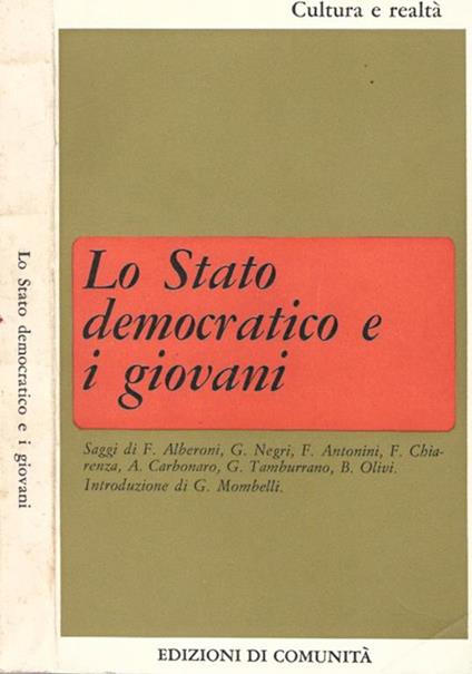 Lo Stato democratico e i giovani - copertina