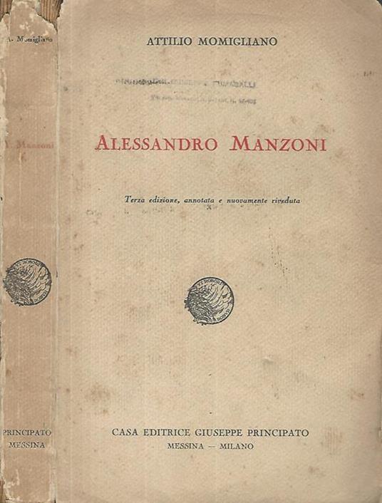 Alessandro Manzoni - Attilio Momigliano - copertina