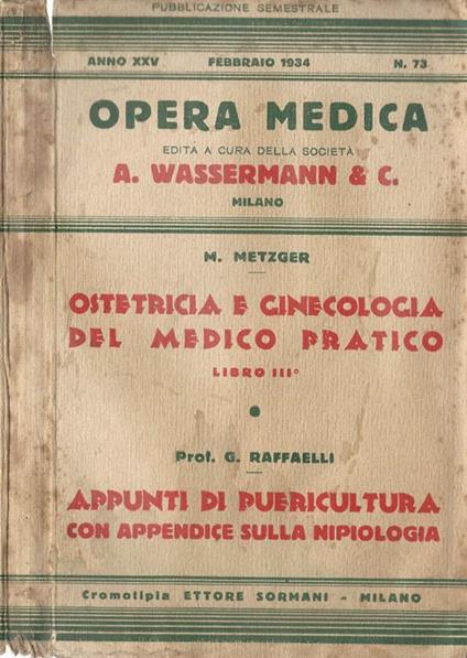 Ostetricia e Ginecologia del Medico Pratico - M. Metzger - copertina