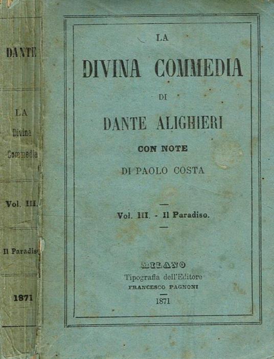La Divina Commedia vol.III. Il Paradiso - Dante Alighieri - copertina