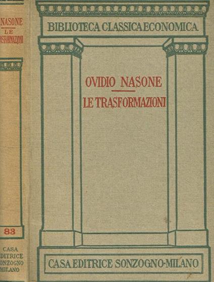 Le trasformazioni - P. Nasone Ovidio - copertina