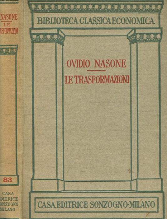 Le trasformazioni - P. Nasone Ovidio - copertina