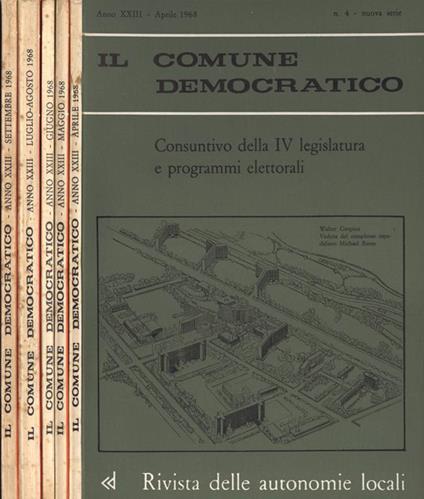 Il comune democratico Anno XXIII n. 4, 5, 6, 7 - 8, 9. Rivista delle autonomie locali - copertina
