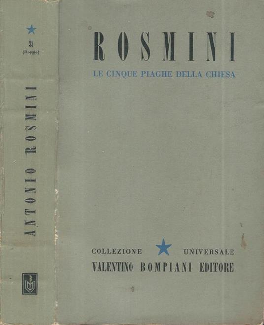 Le cinque piaghe della Chiesa - Antonio Rosmini - copertina