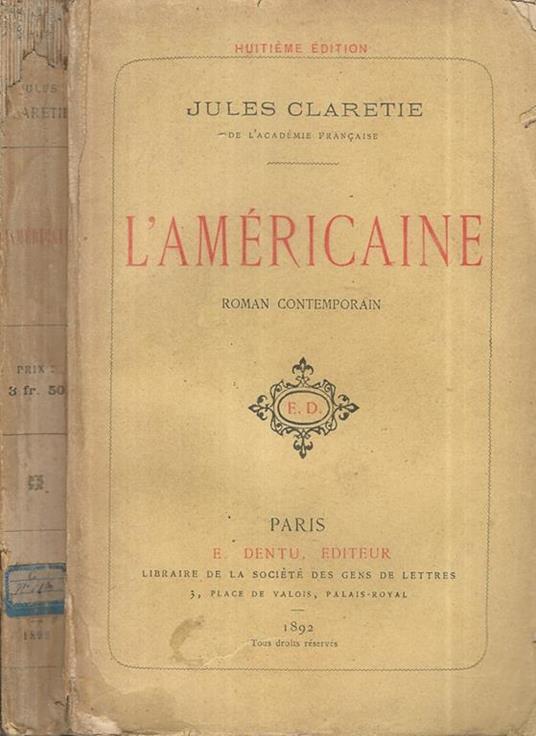 L' américaine - Jules Claretie - copertina