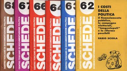 Schede Anno VII n. 62 - 63 - 64 - 66 - 67 - 68 - 69 - 70 - 71 - 72 - copertina