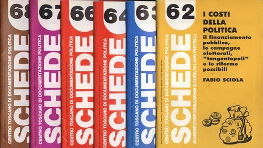 Schede Anno VII n. 62 - 63 - 64 - 66 - 67 - 68 - 69 - 70 - 71 - 72 - copertina