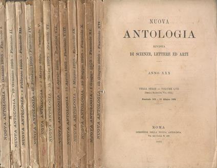 Nuova antologia 1895. Rivista di lettere scienze ed arti - copertina