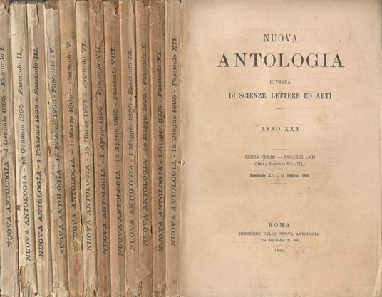 Nuova antologia 1895. Rivista di lettere scienze ed arti - copertina
