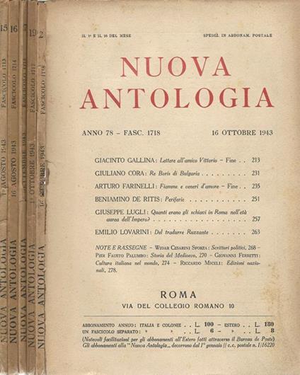 Nuova antologia 1943 - copertina