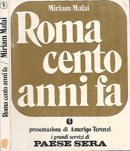 Roma cento anni fa - Miriam Mafai - copertina